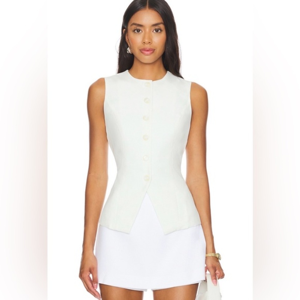SNDYS Buttoned Vest/ Tie Back Size XS White